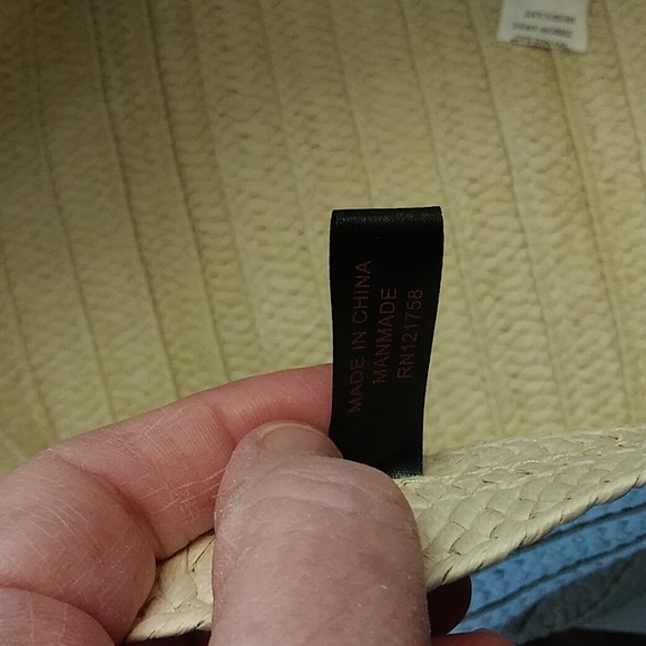 NWOT Straw tote bag with orange cloth straps - Picture 5 of 6